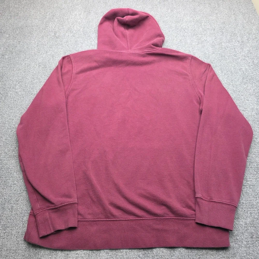 The North Face Mens Large Hoodie Burgundy Red Half Dome Logo Pullover Sweatshirt
